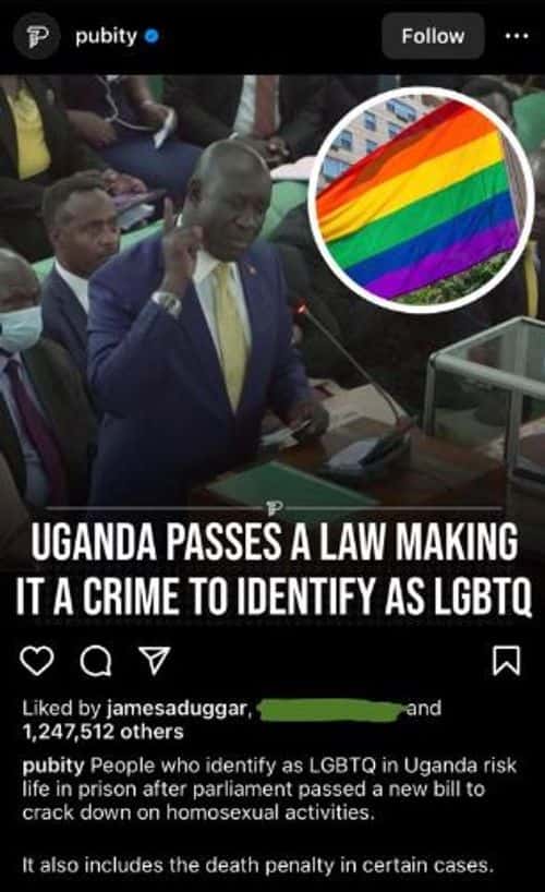 The post Liked by James Duggar (Reddit/ u/falcon3251)