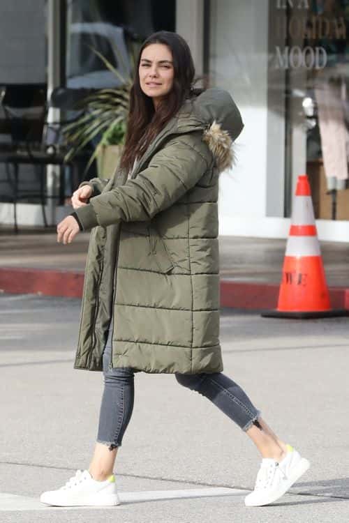 The actress looked cool in cropped black jeans and white sneakers (Backgrid)