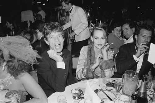 English singer, songwriter, actor, and film producer Mick Jagger and American model and actress Jerr