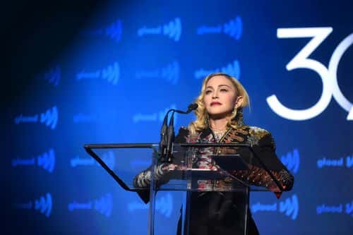 Madonna speaks onstage during the 30th Annual GLAAD Media Awards New York at New York Hilton Midtown on May 04, 2019 in New York City.