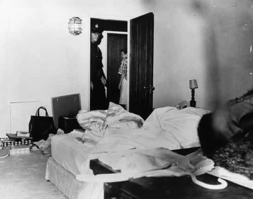The room where film actress Marilyn Monroe (Norma Jean Mortenson or Norma Jean Baker, 1926 - 1962) died.