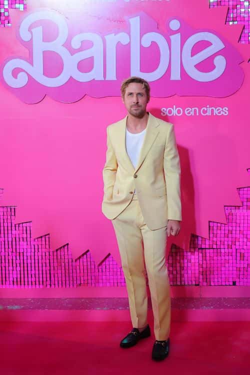 Ryan Gosling poses during the pink carpet for 'Barbie' at Plaza Parque Toreo on July 06, 2023 in Naucalpan de Juarez, Mexico.