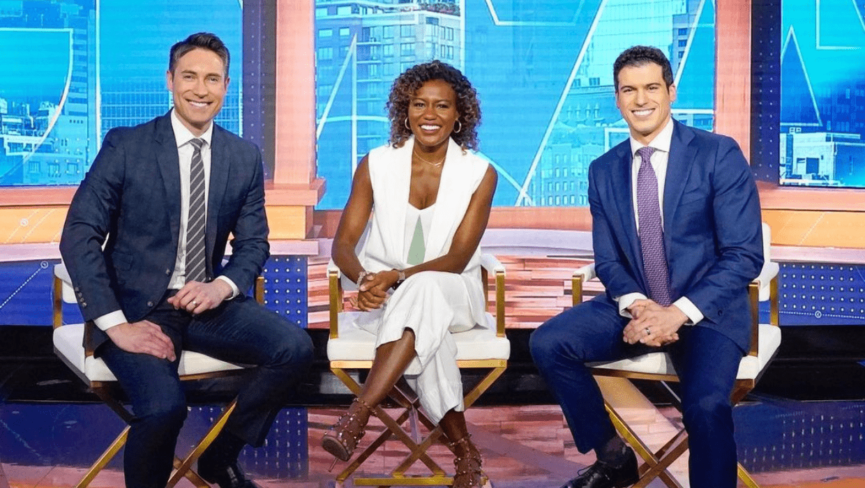 'GMA' hosts Whit Johnson and Janai Norman welcomes new co-host Gio Benitez (@janai.norman/Instagram)