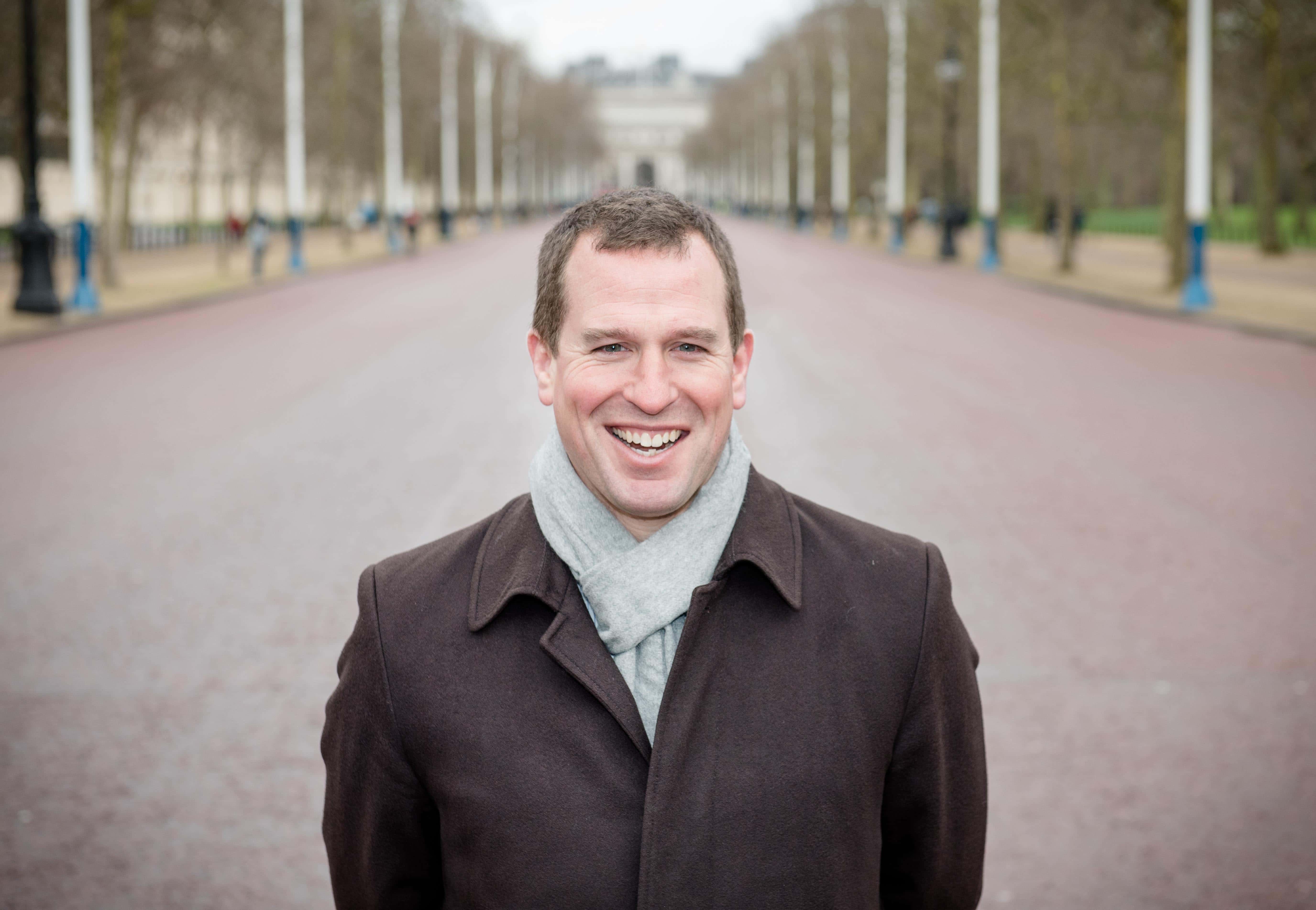 Peter Phillips poses for a photo on The Mall where 10,000 guests will attend The Patron's Lunch to be held on June 12, 2016, which will celebrate his grandmother, Her Majesty Queen Elizabeth II's patronage of more than 600 charities and organisation, on the occasion of her 90th birthday on January 14, 2016 in London, England.