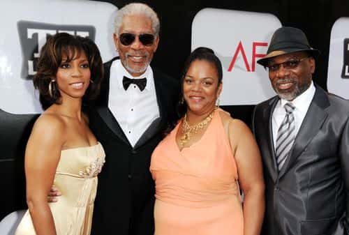 (L-R) Morgana Freeman, 39th Life Achievement Award recipient Morgan Freeman, daughter Deena Adair and son Alfonso Freeman arrive at the 39th AFI Life Achievement Award honoring Morgan Freeman held at Sony Pictures Studios on June 9, 2011 in Culver City, California. The AFI Life Achievement Award tribute to Morgan Freeman will premiere on TV Land on Saturday, June 19 at 9PM ET/PST. (Photo by Kevin Winter/Getty Images for AFI)