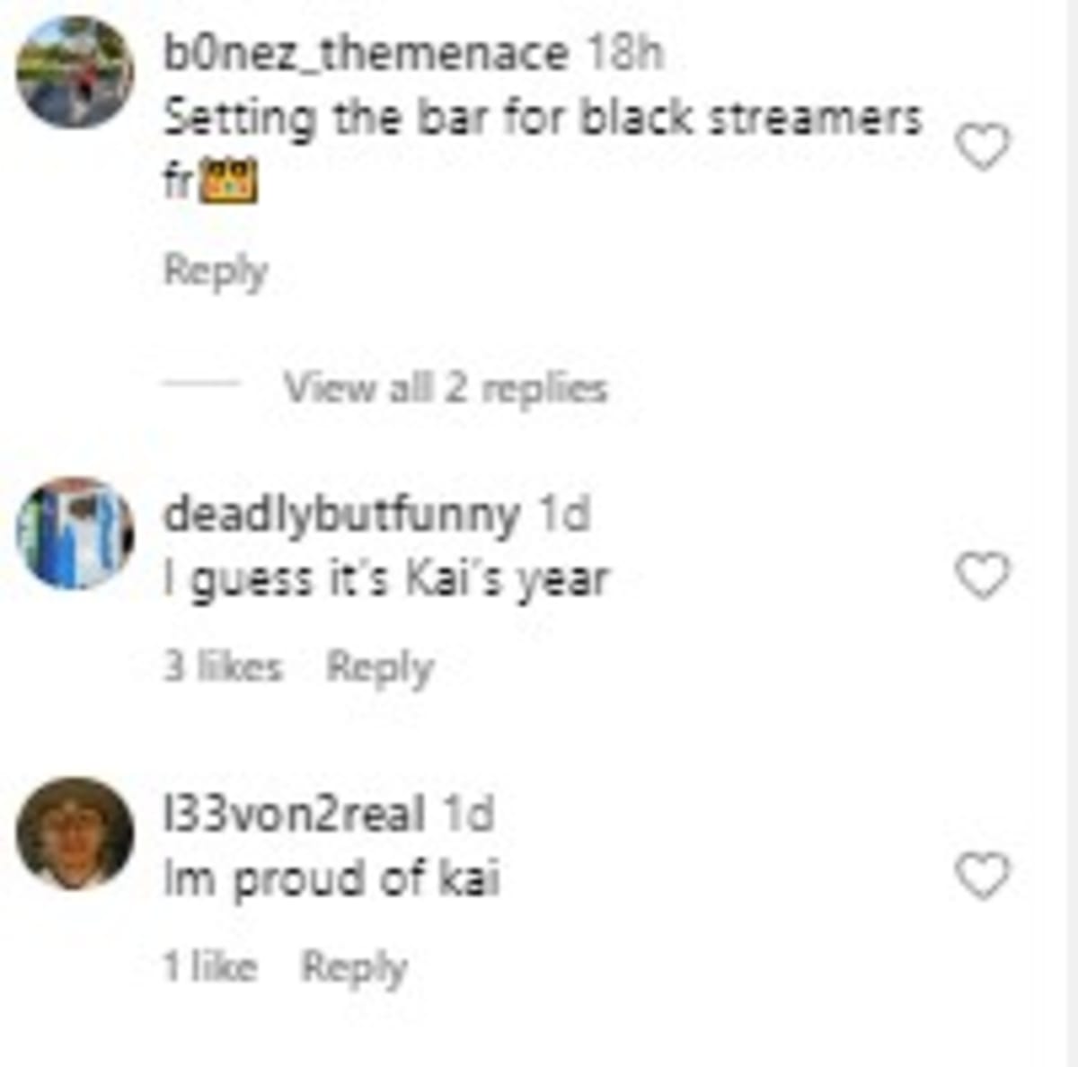 Comments on Kai Cenat and Central Lee (@nojumper/Instagram)