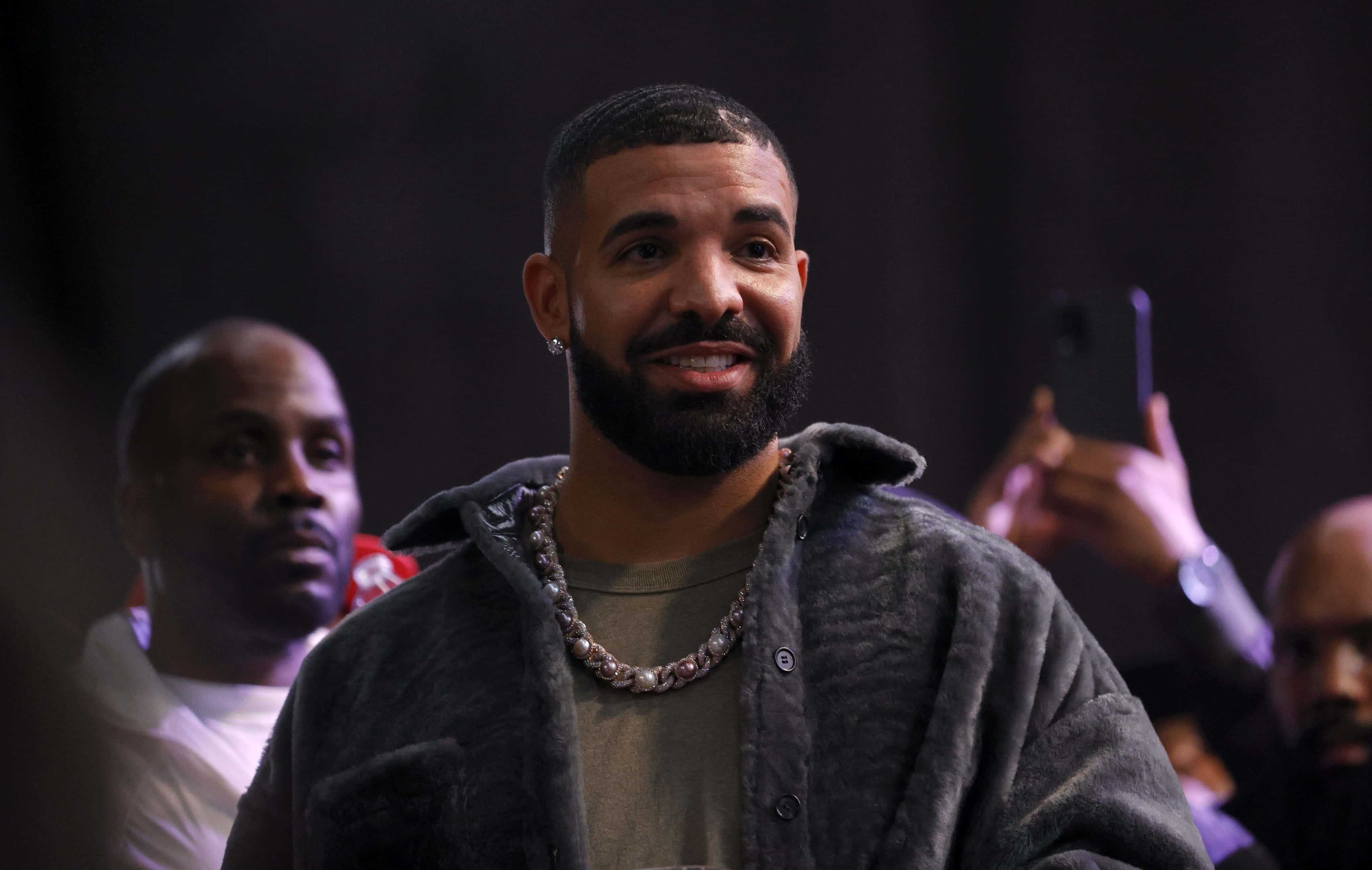 Drake attends Drake's Till Death Do Us Part rap battle on October 30, 2021 in Long Beach, California.