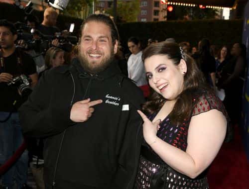 Jonah Hill and Beanie Feldstein attend the LA special screening of Annapurna Pictures' 