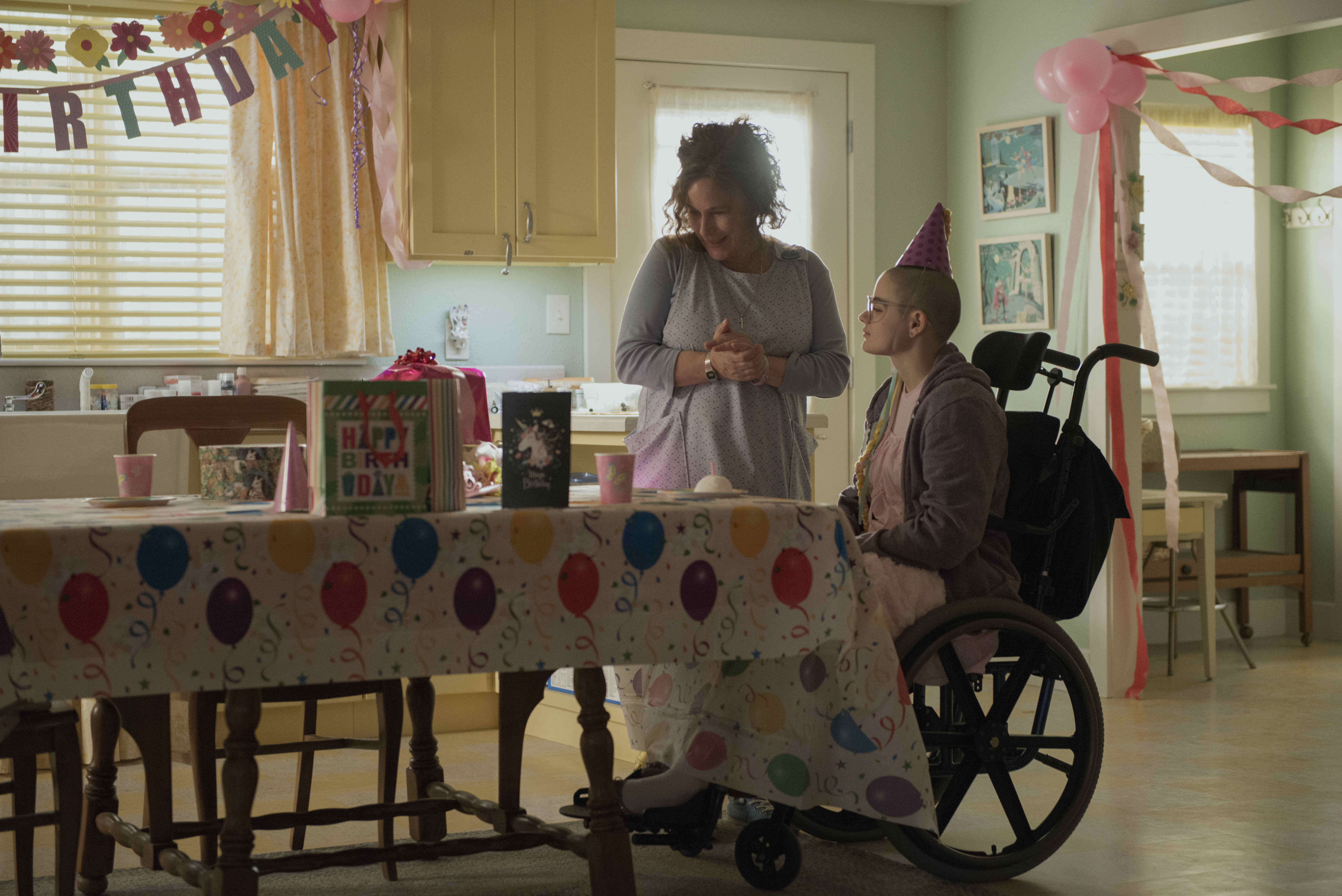 A still of Dee Dee and Gypsy celebrating Gypsy's birthday. (Source: HULU)
