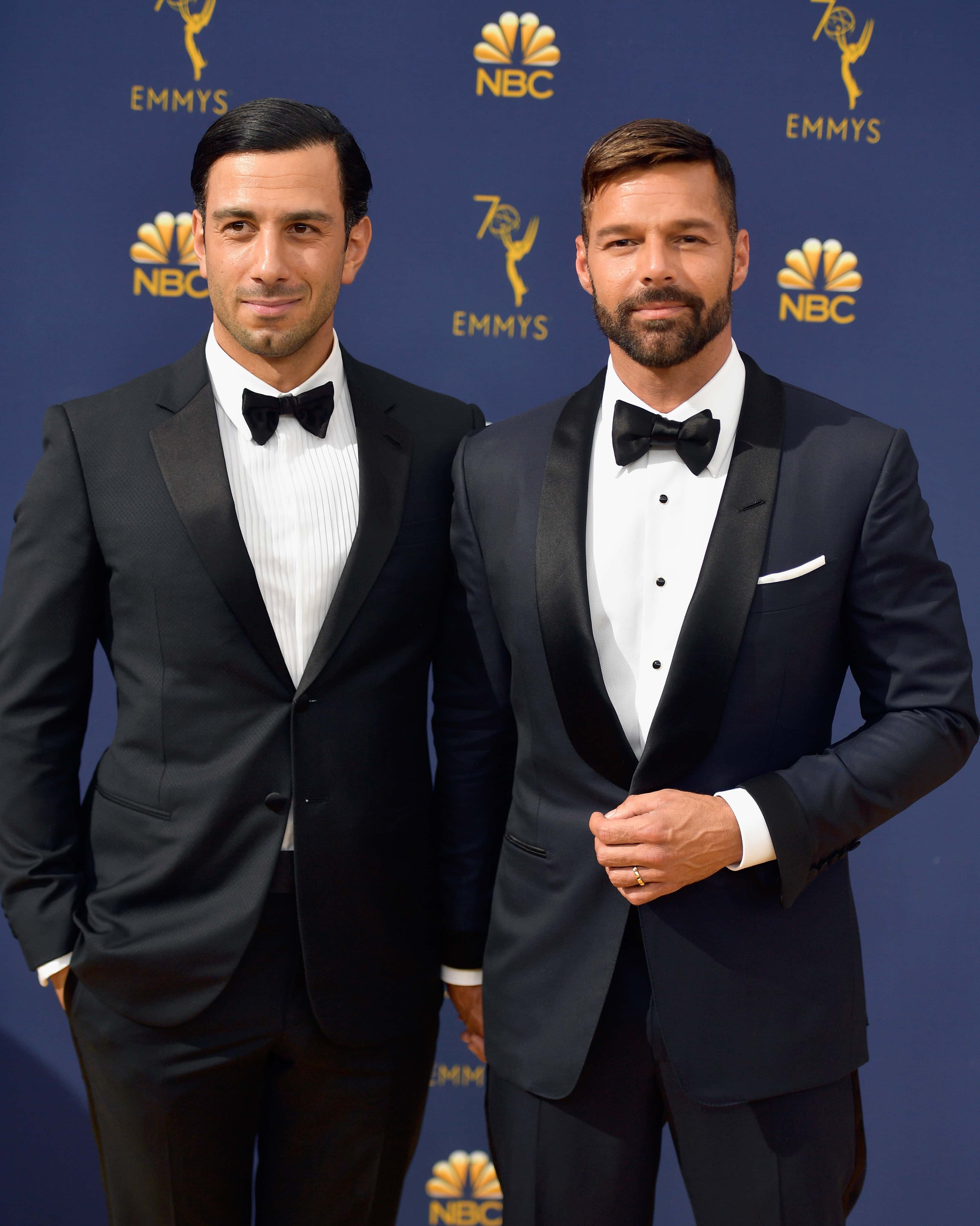 Jwan Yosef (L) and Ricky Martin attend the 70th Emmy Awards at Microsoft Theater on September 17, 2018 in Los Angeles, California.