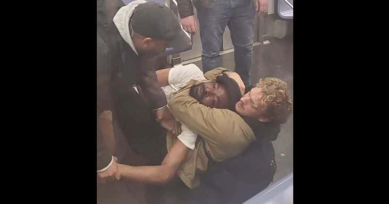 Former sergeant Daniel Penny put the homeless man Jordan Neely in a fatal chokehold (New York Post video screenshot)