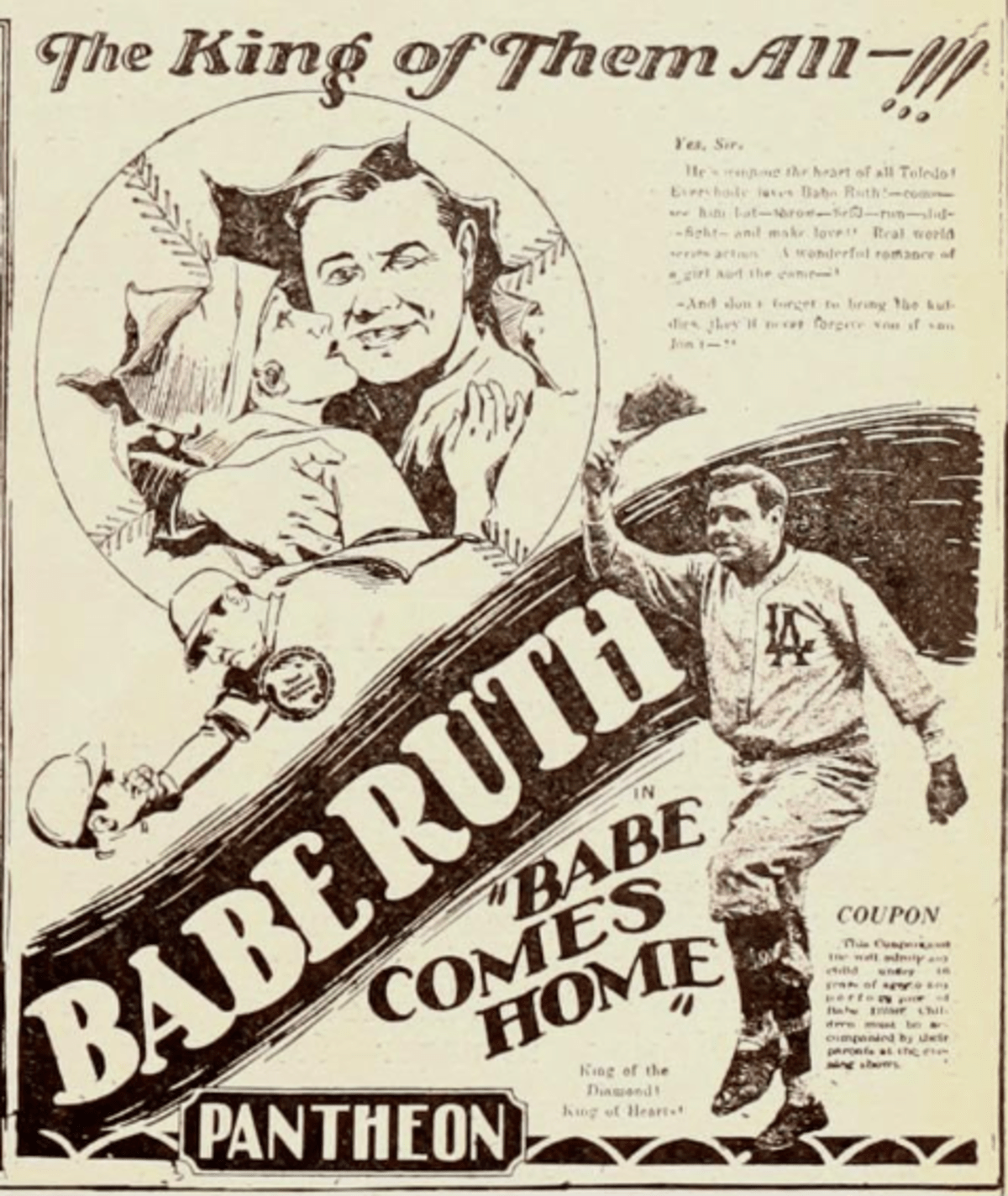 Anna Q. Nilsson and Babe Ruth in Babe Comes Home (1927) (IMDB)
