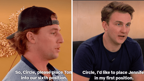 Brett and Tom in 'The Circle' Season 5 episode 12 (Netflix)