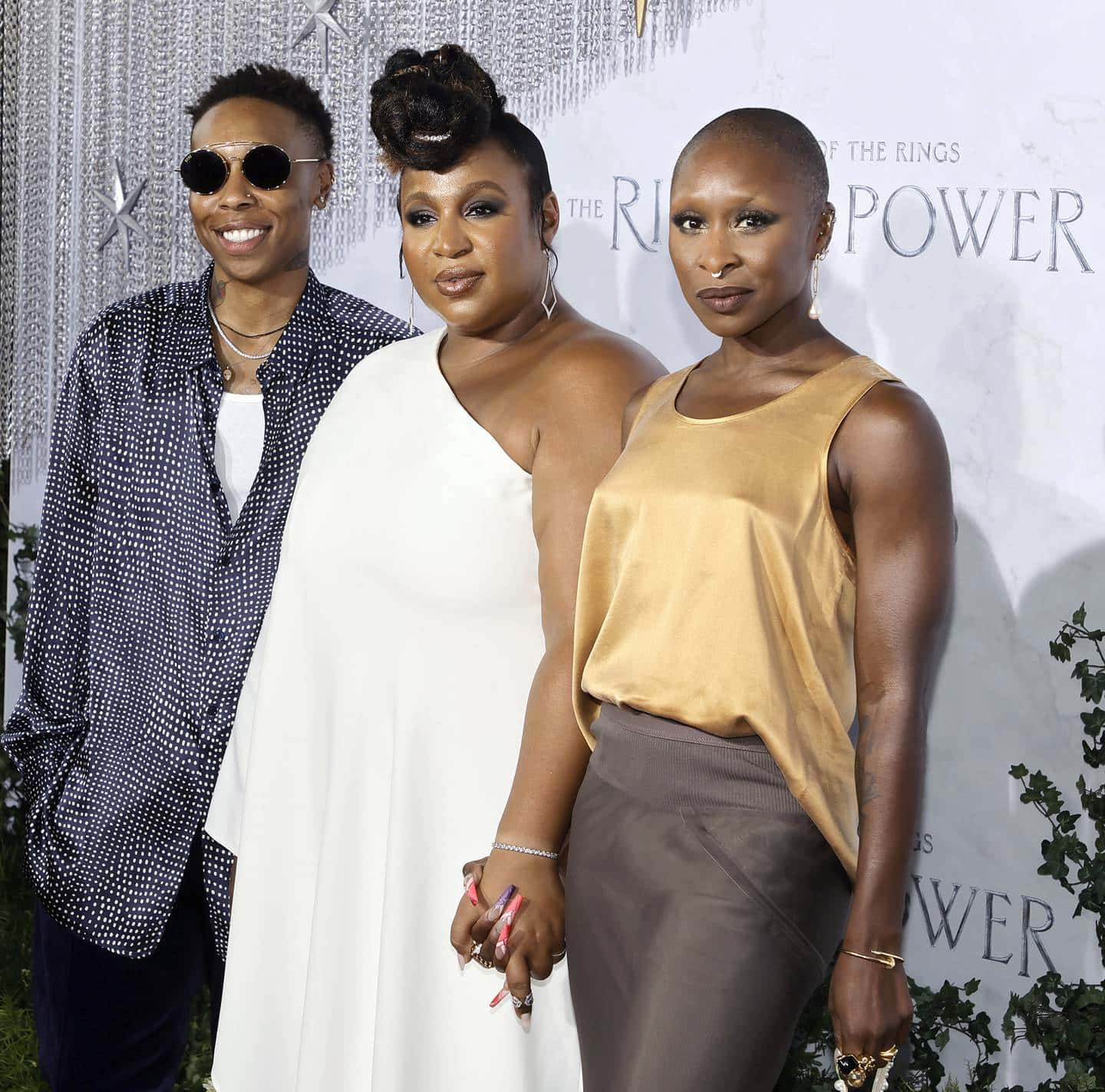 Lena Waithe, Sophia Nomvete and Cynthia Erivo attend the premiere of Prime Video's