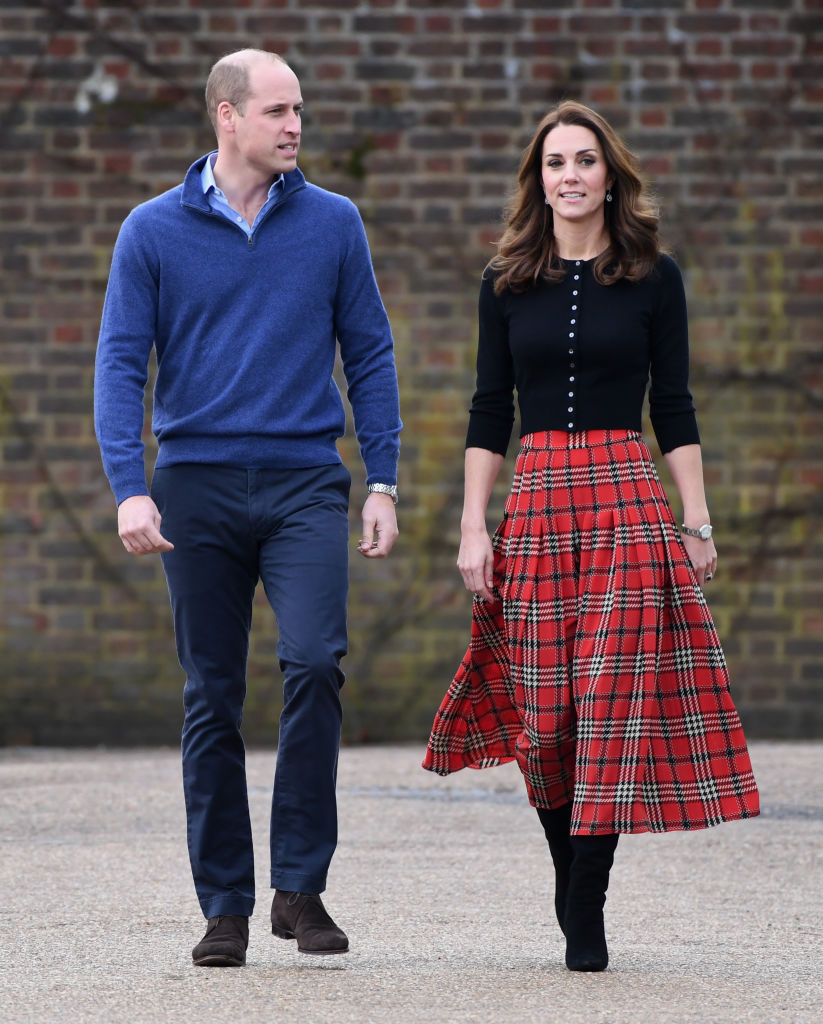 Prince William, Duke of Cambridge, and Catherine, Duchess of Cambridge, arrive to host a Christmas party to deliver a message of support to deployed personnel serving in Cyprus and their families over the festive period, at Kensington Palace on December 04, 2018 (Getty Images)