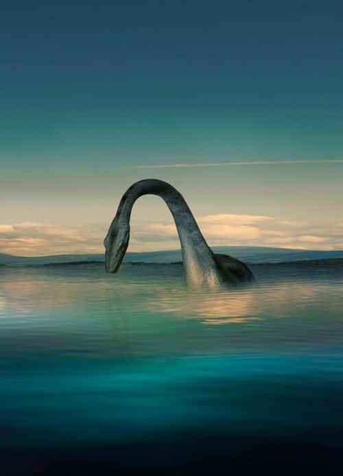 Loch ness monster, computer artwork.