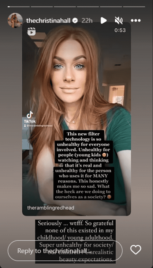 Christina Hall is happy Instagram filters didn't spoil her childhood (@thechristinahall/instagram)