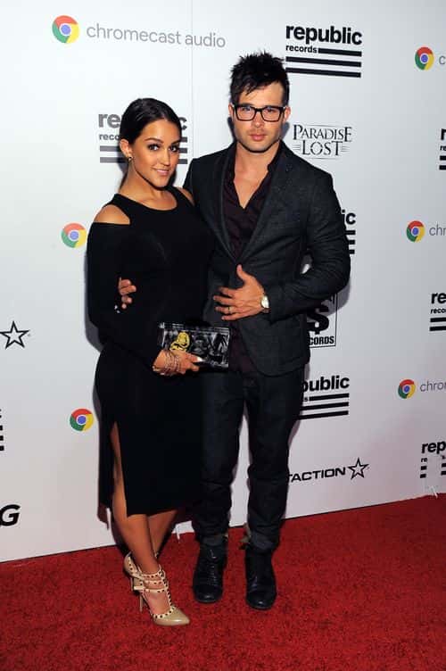 Actor/singer Cody Longo (R) and Stephanie Clark attend the Republic Records Grammy Celebration presented by Chromecast Audio at Hyde Sunset Kitchen & Cocktail on February 15, 2016 in Los Angeles, California.