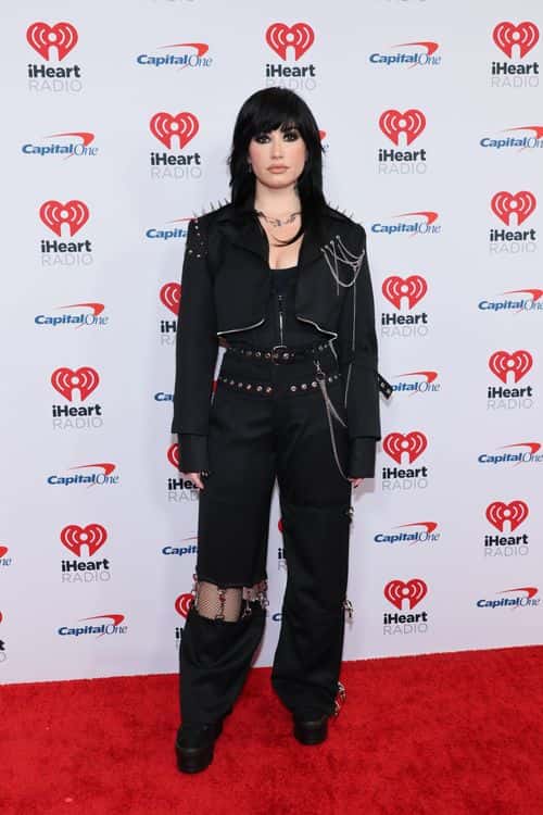 Demi Lovato attends the Z100's iHeartRadio Jingle Ball 2022 Press Room at Madison Square Garden on December 09, 2022 in New York City.