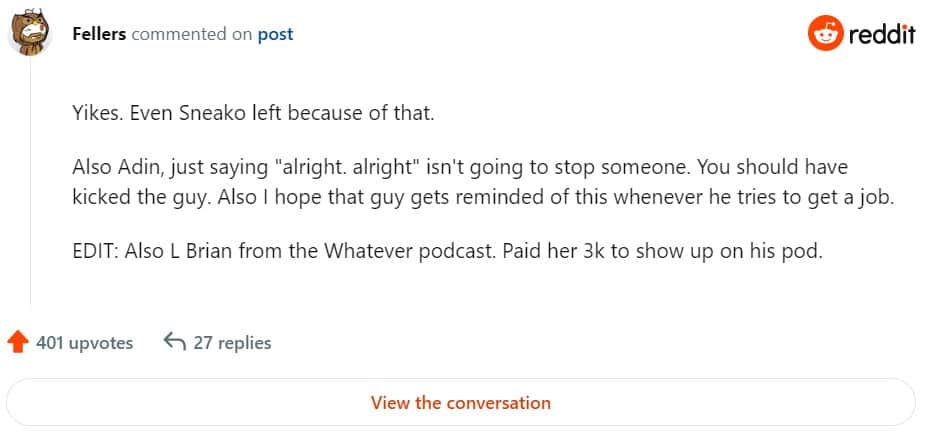 A fan was furious on N3on's bullying behavior (Reddit)