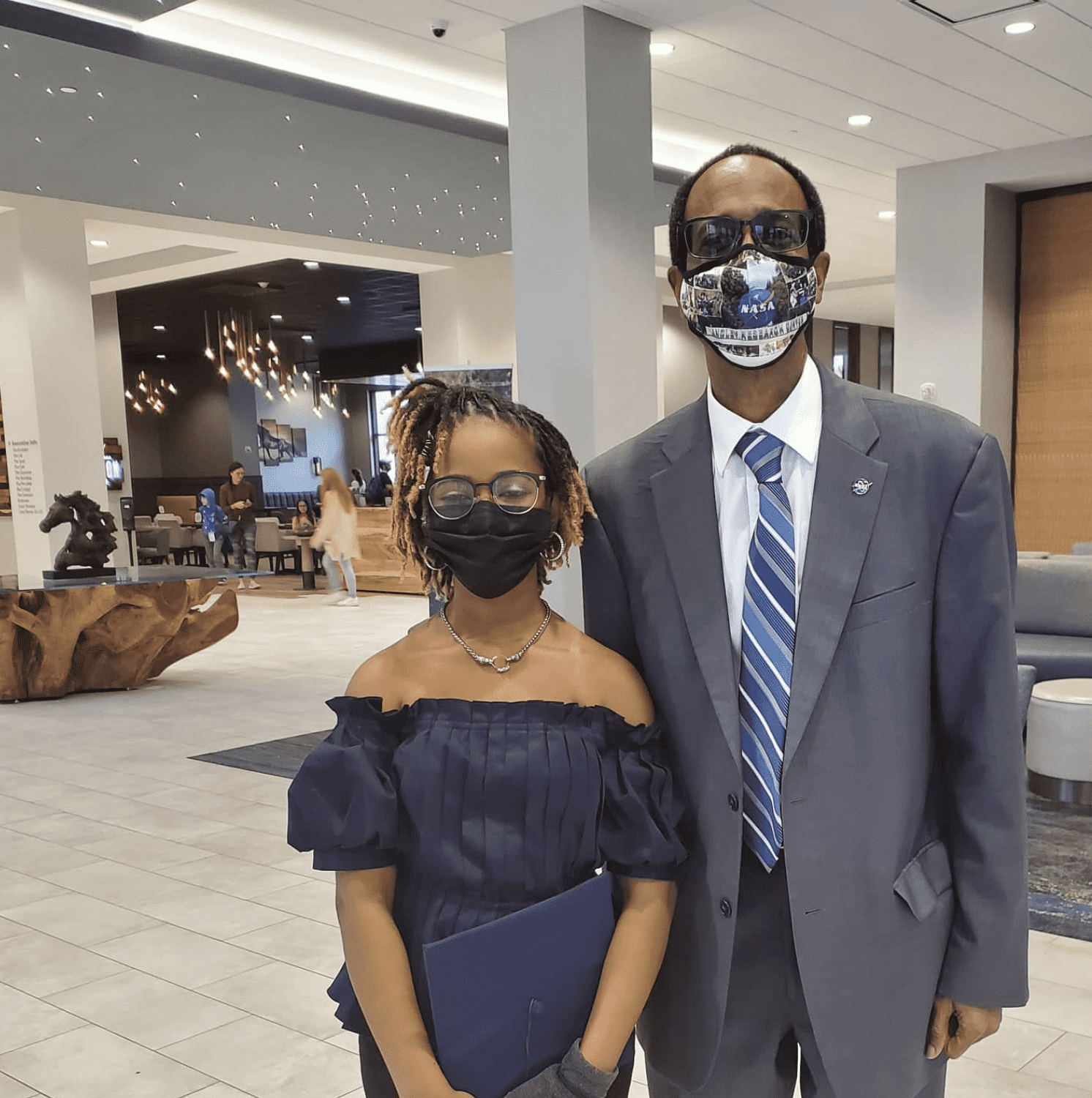 Alena Analeigh with Clayton Turner, director of NASA's Langley Research Center (Alena Analeigh/Instagram)