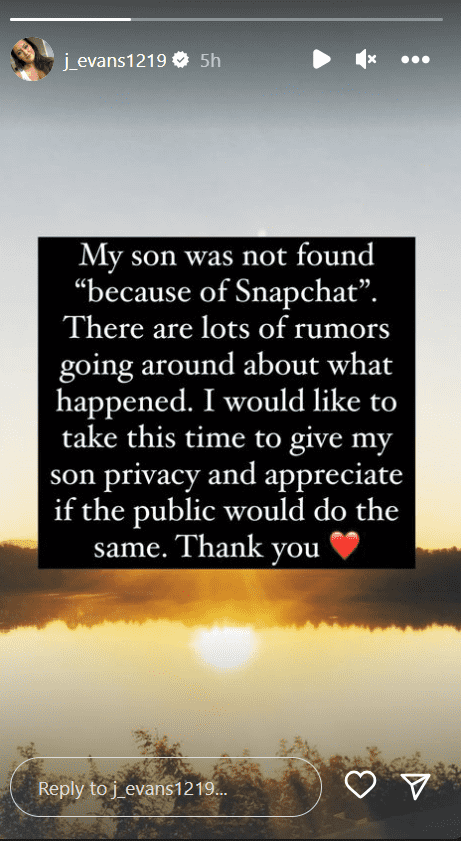 'Teen Mom' star Janelle Evans asks for privacy after her son was found after running away (Instagram/@/j_evans1219)