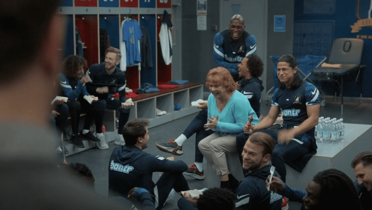 Dottie Lasso with Richmond players in 'Ted Lasso' Season 3 Episode 11 (Apple TV+)