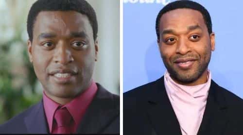 Chiwetel Ejiofor in ‘Love Actually’ 2003 (IMDb) and the actor at the Paramount+ UK launch at Outernet London on June 20, 2022 in London, England. (Photo by Joe Maher/Getty Images for Paramount+)