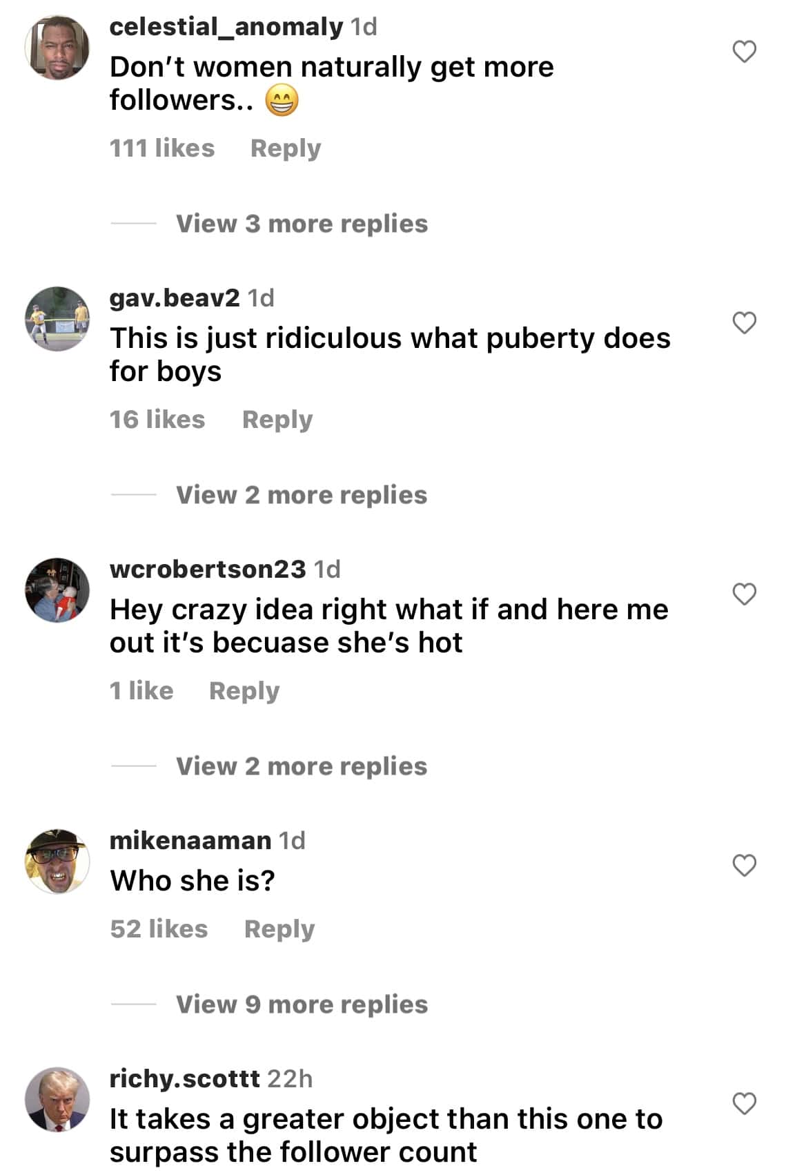 Comment section from Livvy's clip (@SportsIllustrated/Instagram)