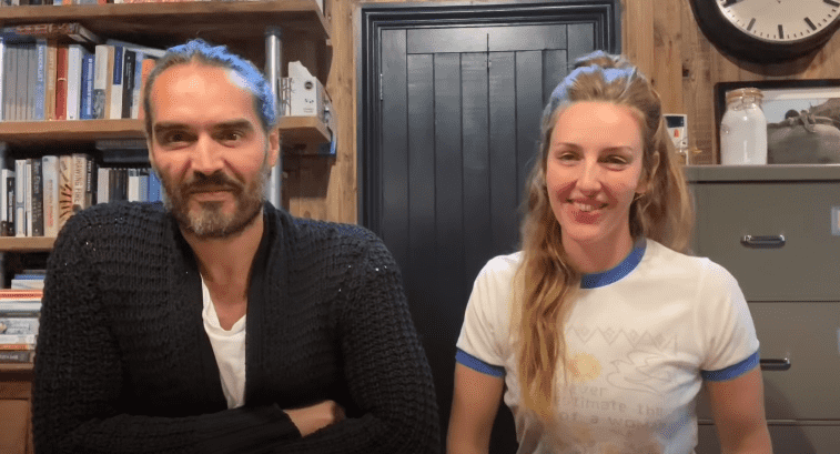 Russell Brand and Laura Gallacher (Russell Brand/YouTube)