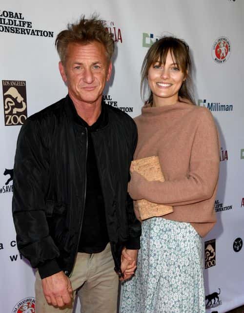 Sean Penn (L) and Leila George arrive at the 