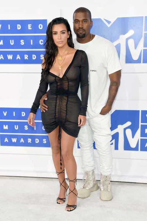 Kanye West and Kim Kardashian West attend the 2016 MTV Video Music Awards at Madison Square Garden on August 28, 2016 in New York City.