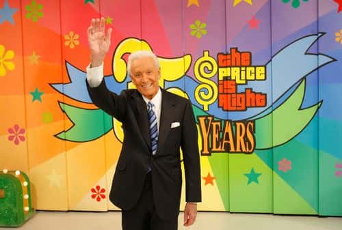 Television host Bob Barker poses for photographers at his last taping of