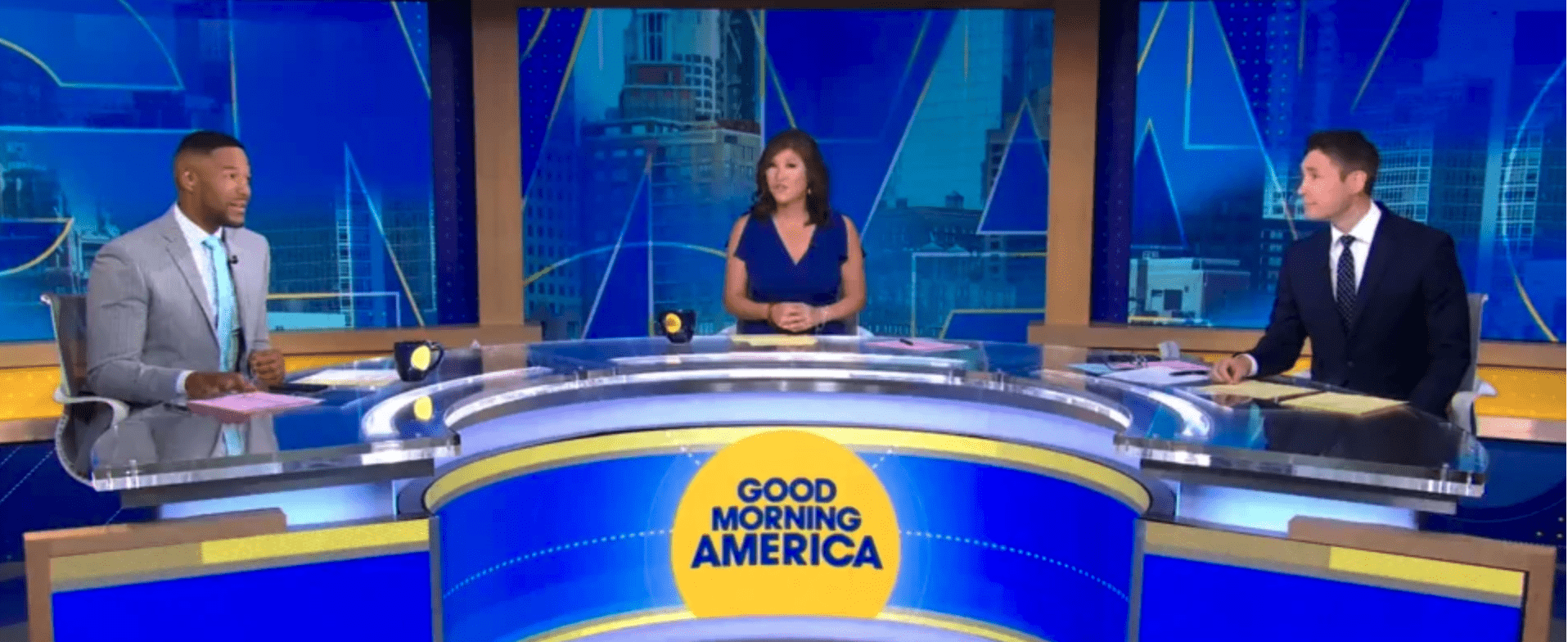 Juju Chang and Whit Johnson filled in for Robin and George and were joined by Michael Strahan (ABC)