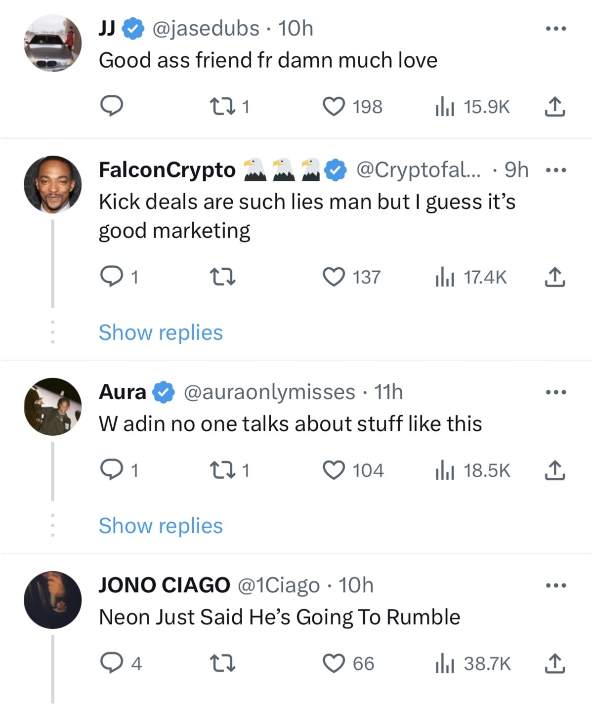 Comments on Adin Ross' tweet (@adinupdates/Twitter)