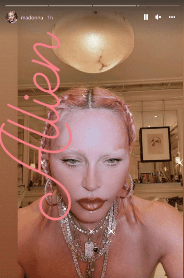 Madonna flaunted her new 'Alien' look and bright pink hair. (picture credit: madonna/ Instagram)