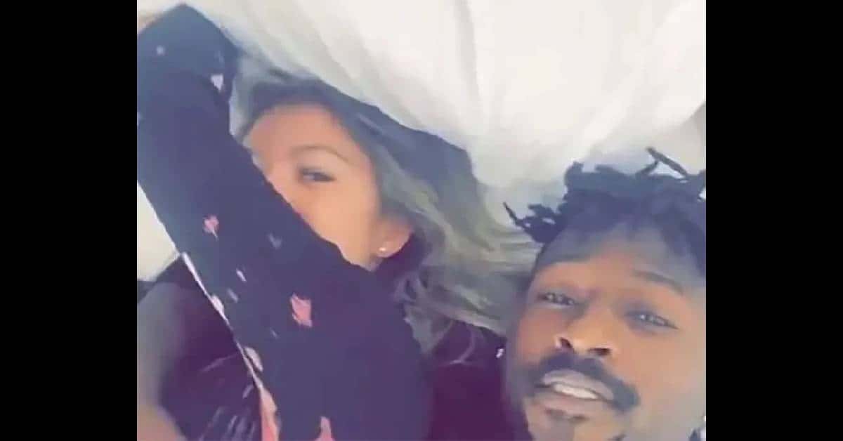 Antonio Brown with a woman in bed (MW TECH/ YouTube)