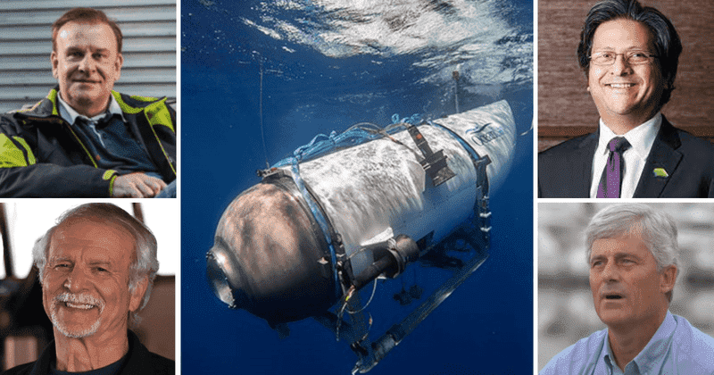 Hamish Harding, Paul-Henri Nargeolet, Stockton Rush, and Shahzada Dawood are believed to be on board the Titan (OceanGate, Engro Corporation, @actionaviation/Twitter, and CBS/YouTube)
