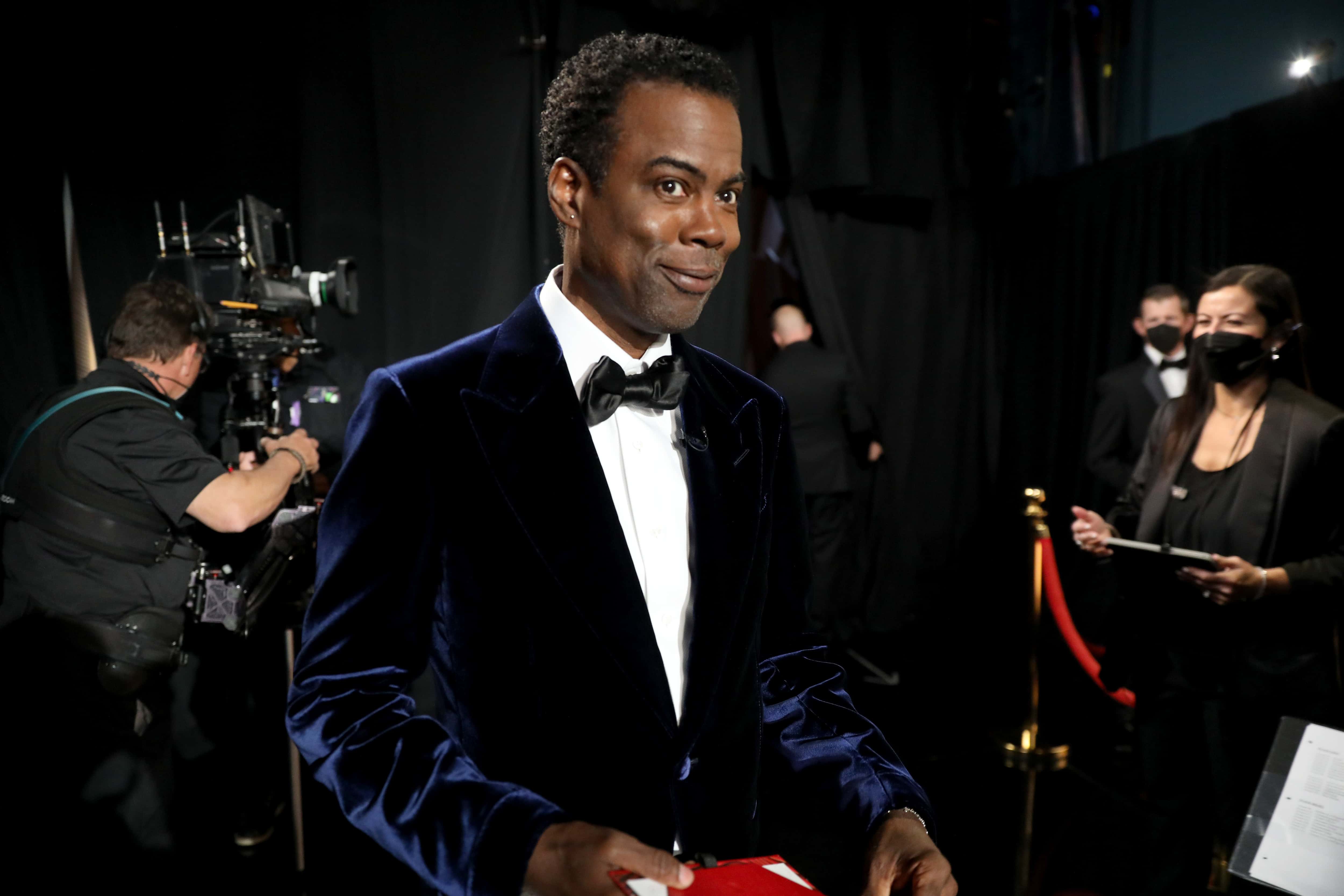In this handout photo provided by A.M.P.A.S.,  Chris Rock is seen backstage during the 94th Annual Academy Awards at Dolby Theatre on March 27, 2022 in Hollywood, California.