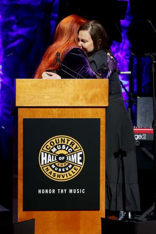 (L-R) Inductee Wynonna Judd and Ashley Judd speak onstage for the class of 2021 medallion ceremony at Country Music Hall of Fame and Museum on May 01, 2022 in Nashville, Tennessee.