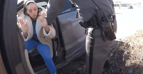 Bodycam footage of Quashaia Oranchak's traffic stop (Screenshots from Law & Crime Network/YouTube)