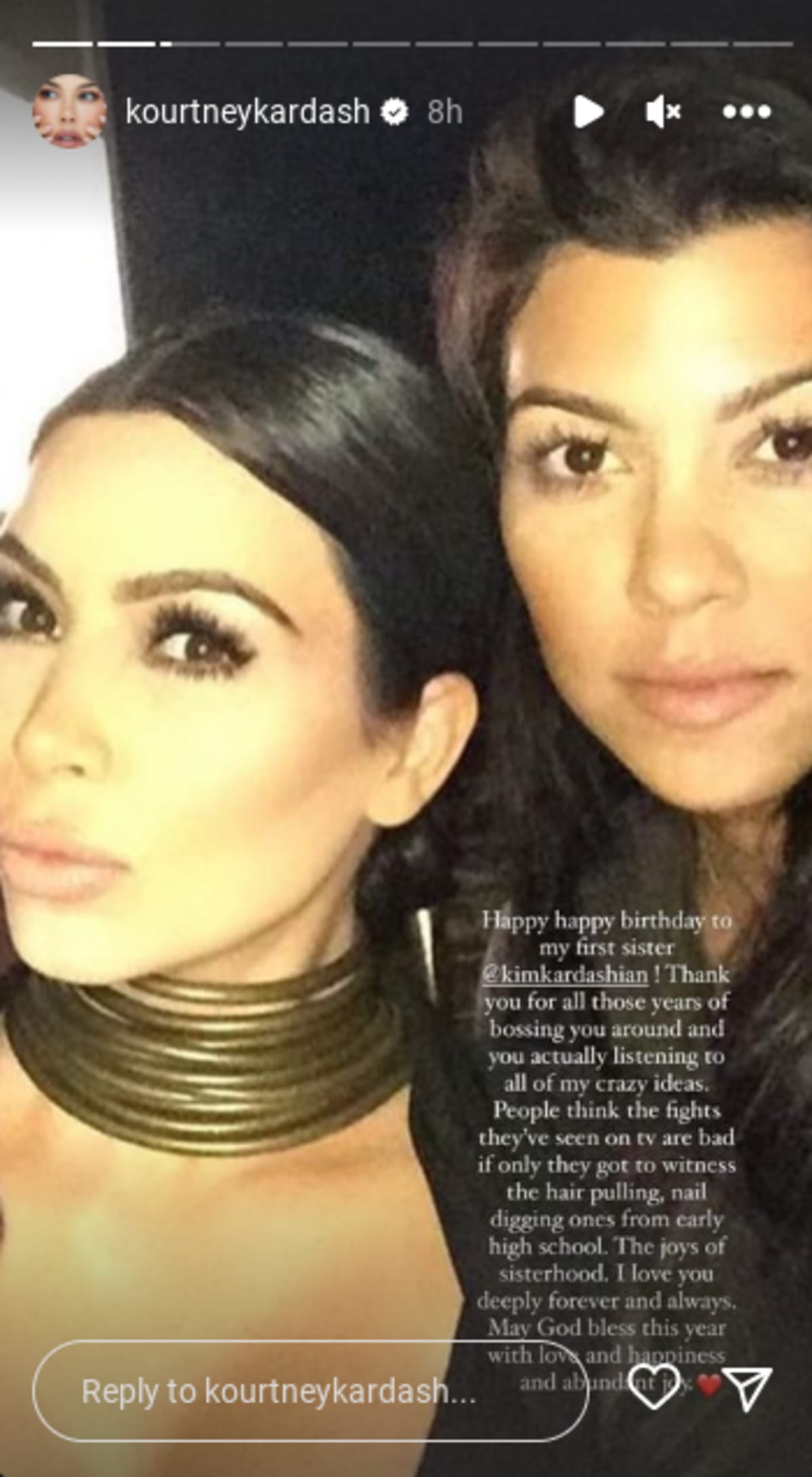 Kourtney Kardashian missed her sister Kim Kardashian's 43rd birthday bash and shared a cryptic post instead. (Instagram/ Kourtney Kardashian)