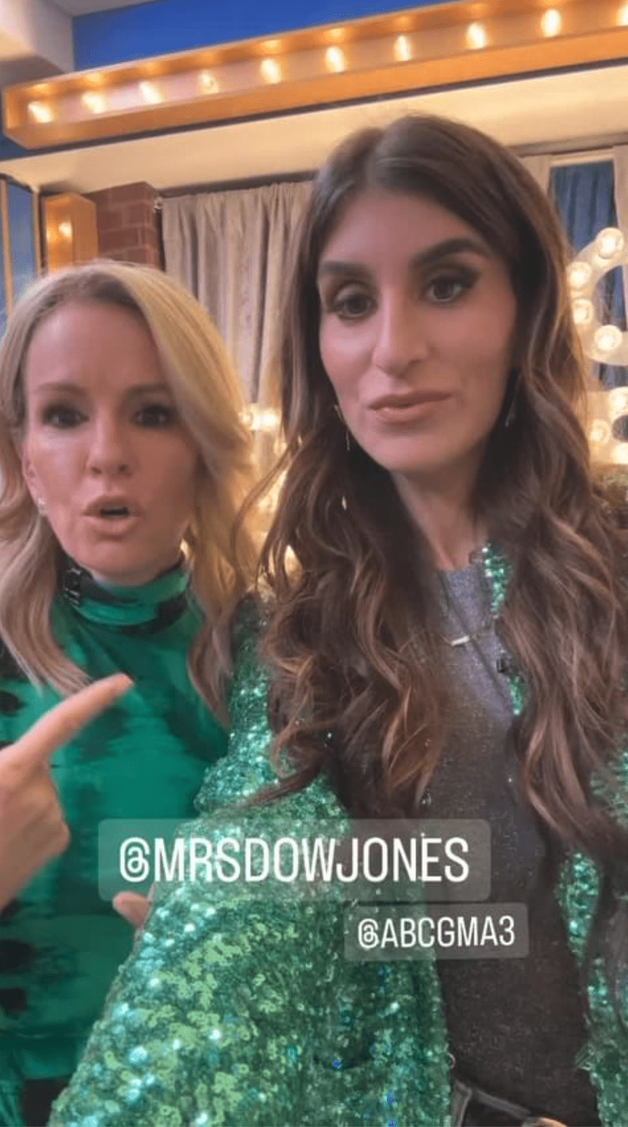 Dr. Jen Ashton and guest Haley were both wearing green (@drjashton)