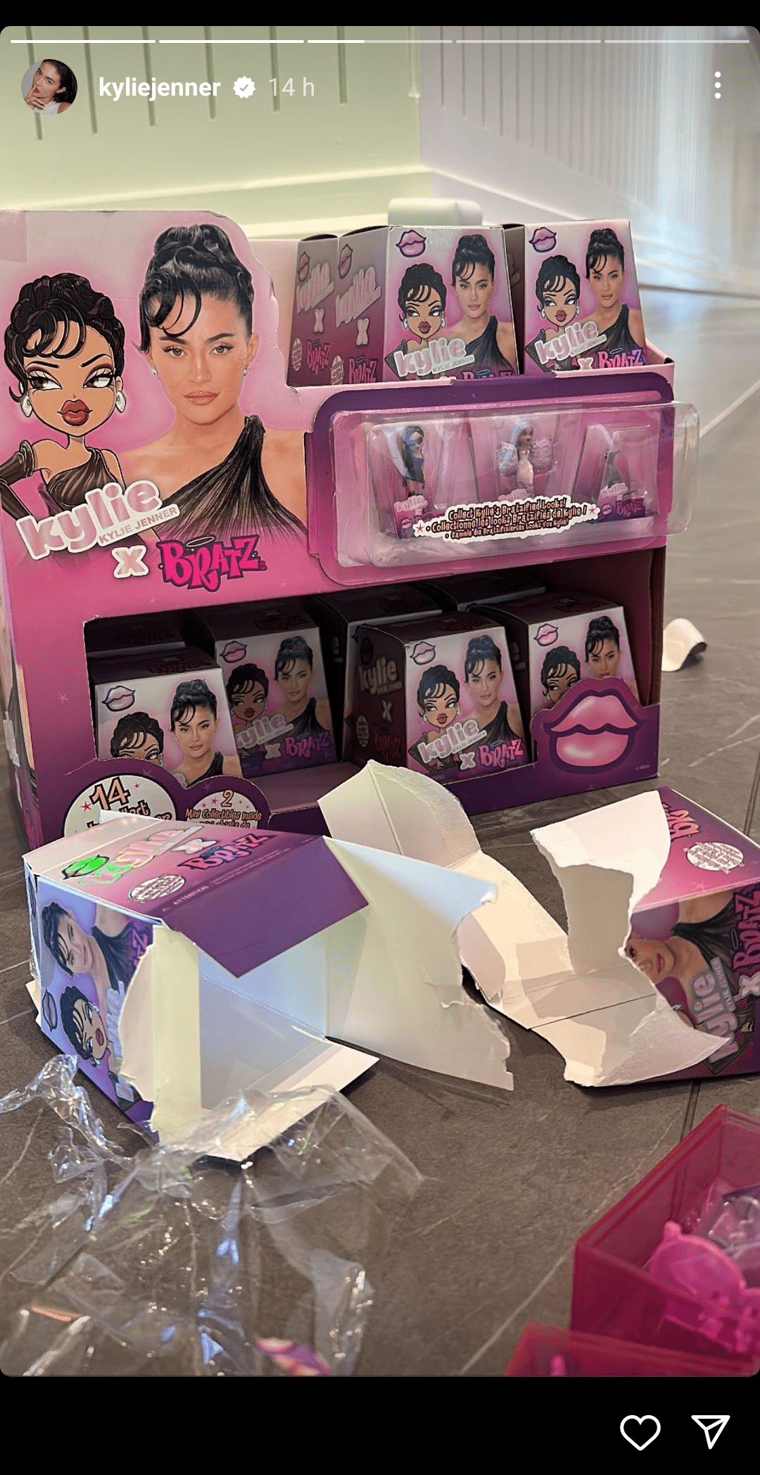Kylie Jenner's story post on Bratz collab (@kyliejenner/Instagram) 