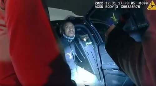 Police asked the rapper to get out of the car(LA County Police Department)