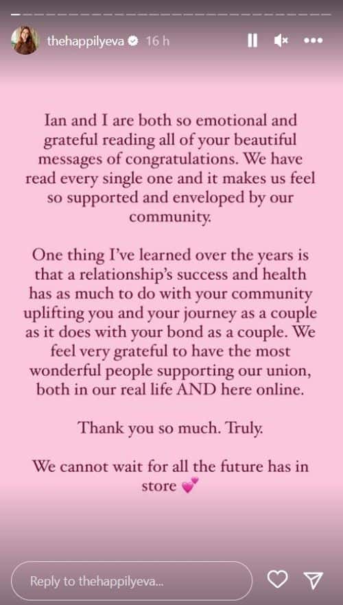 (thehappilyeva/Instagram)