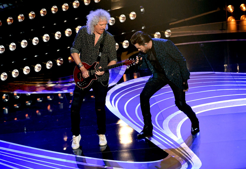 Adam Lambert (L) and Brian May of Queen perform onstage during the 91st Annual Academy Awards at Dolby Theatre on February 24, 2019 in Hollywood, California. (Getty Images)