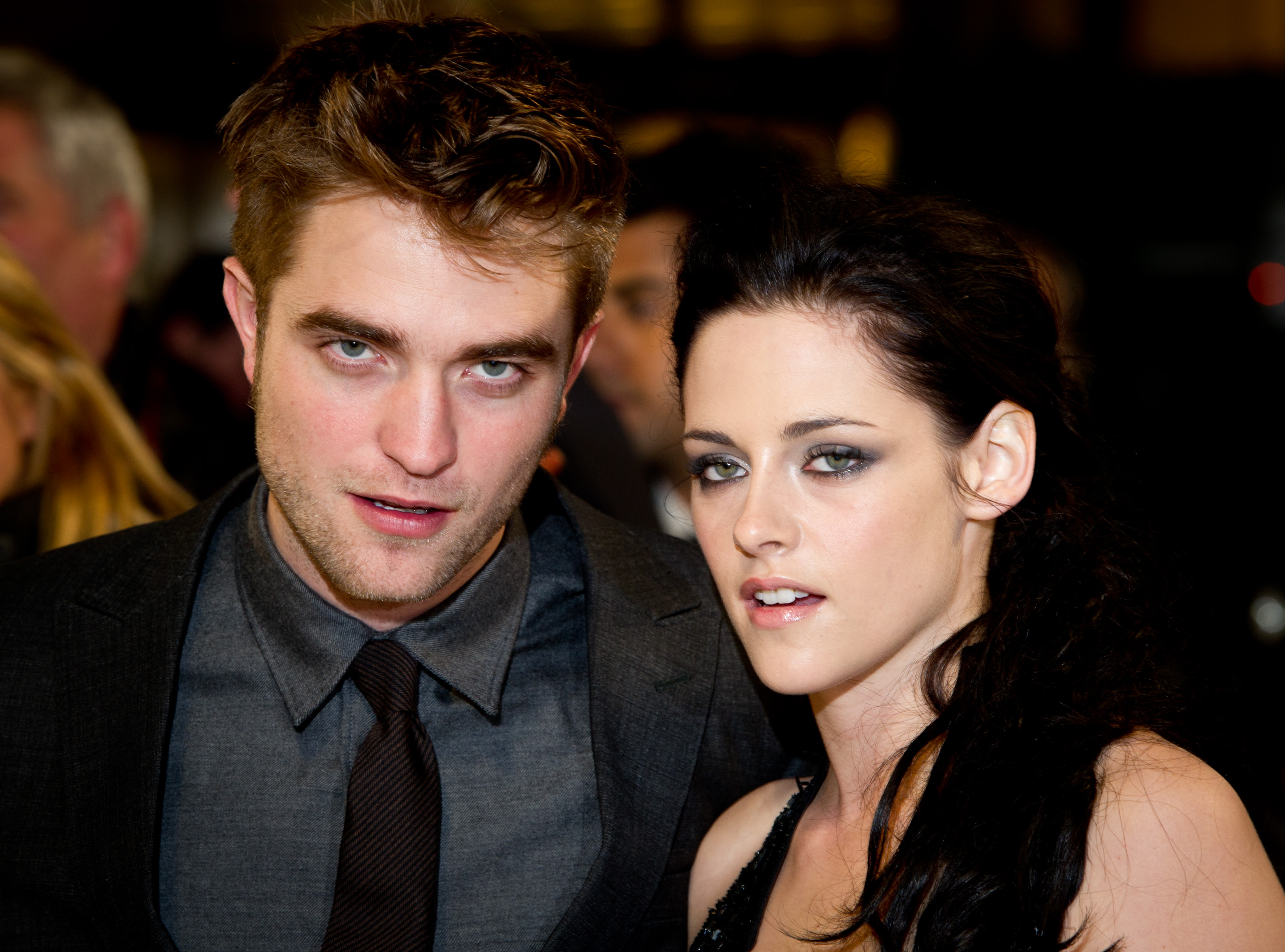 Robert Pattinson and Kristen Stewart attend the UK premiere of The Twilight Saga: Breaking Dawn Part 1 at Westfield Stratford City on November 16, 2011 in London, England. (Getty Images)