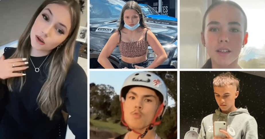 The victims of the crash were Lily Van de Putte (Left), Gabriella McLennan (Top left), Tyrese Bechard (Bottom left),Summer Williams (Top right) Antonio Desisto (Bottom right), and (ABC/supplied)