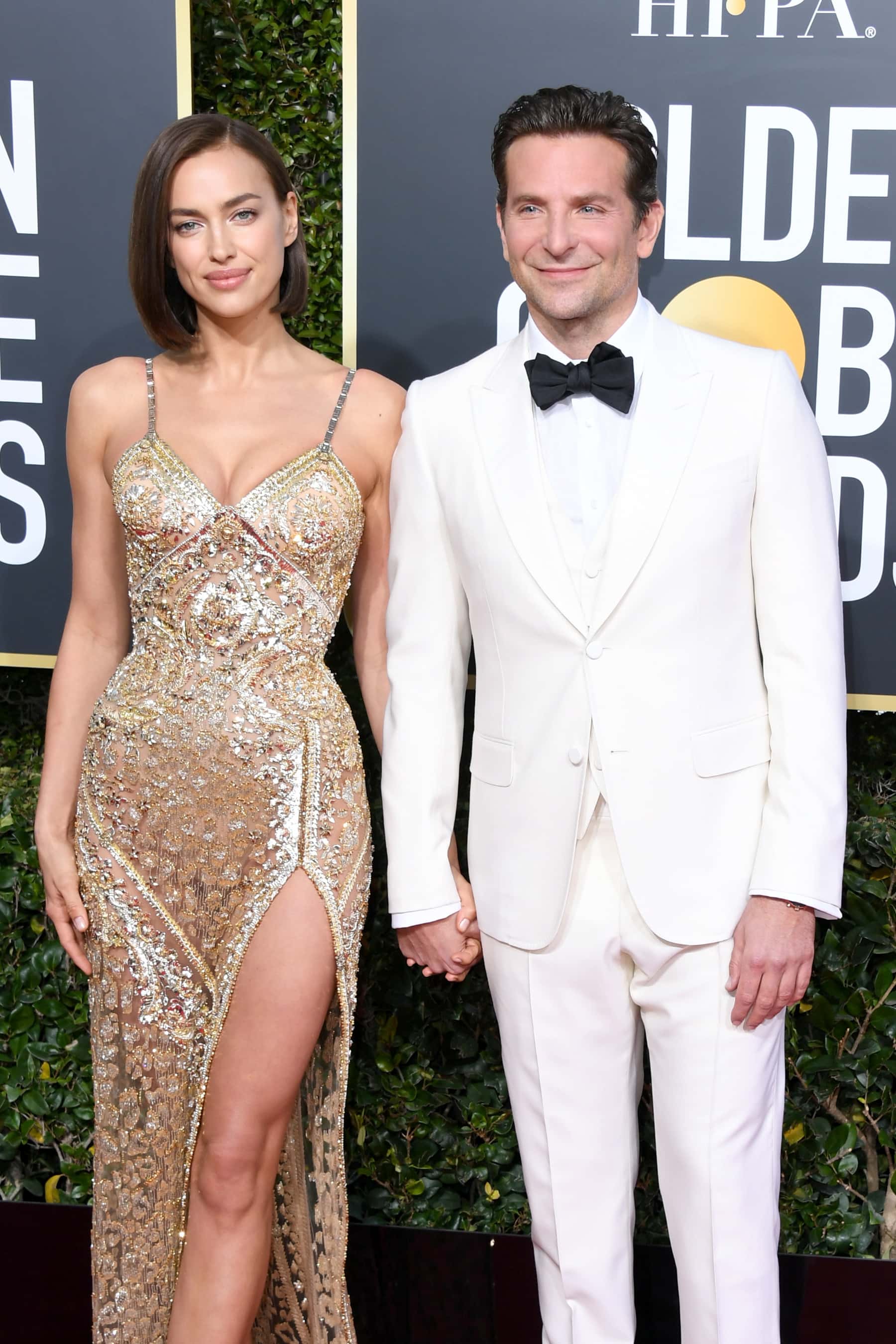 Irina Shayk and Bradley Cooper attend the 76th Annual Golden Globe Awards at The Beverly Hilton Hotel on January 6, 2019 in Beverly Hills, California.